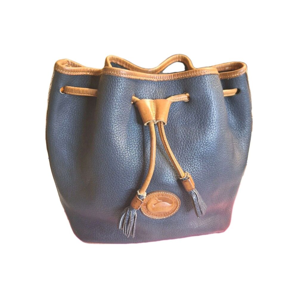 Vintage Dooney & Bourke Pebbled All Weather Leather Drawstring  Shoulder Bag